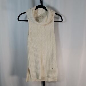 Hollister California Cream Sleeveless Cowl-neck Knit Tunic‎ Sweater - SZ XS